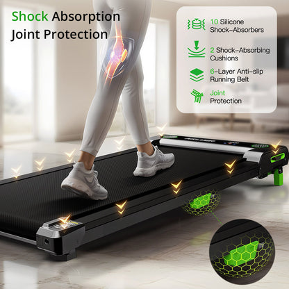 Akluer 480L-A Walking Pad with Incline, 2.5HP Under Desk Treadmill with Remote Control, LED Display, 330lbs Max Capacity
