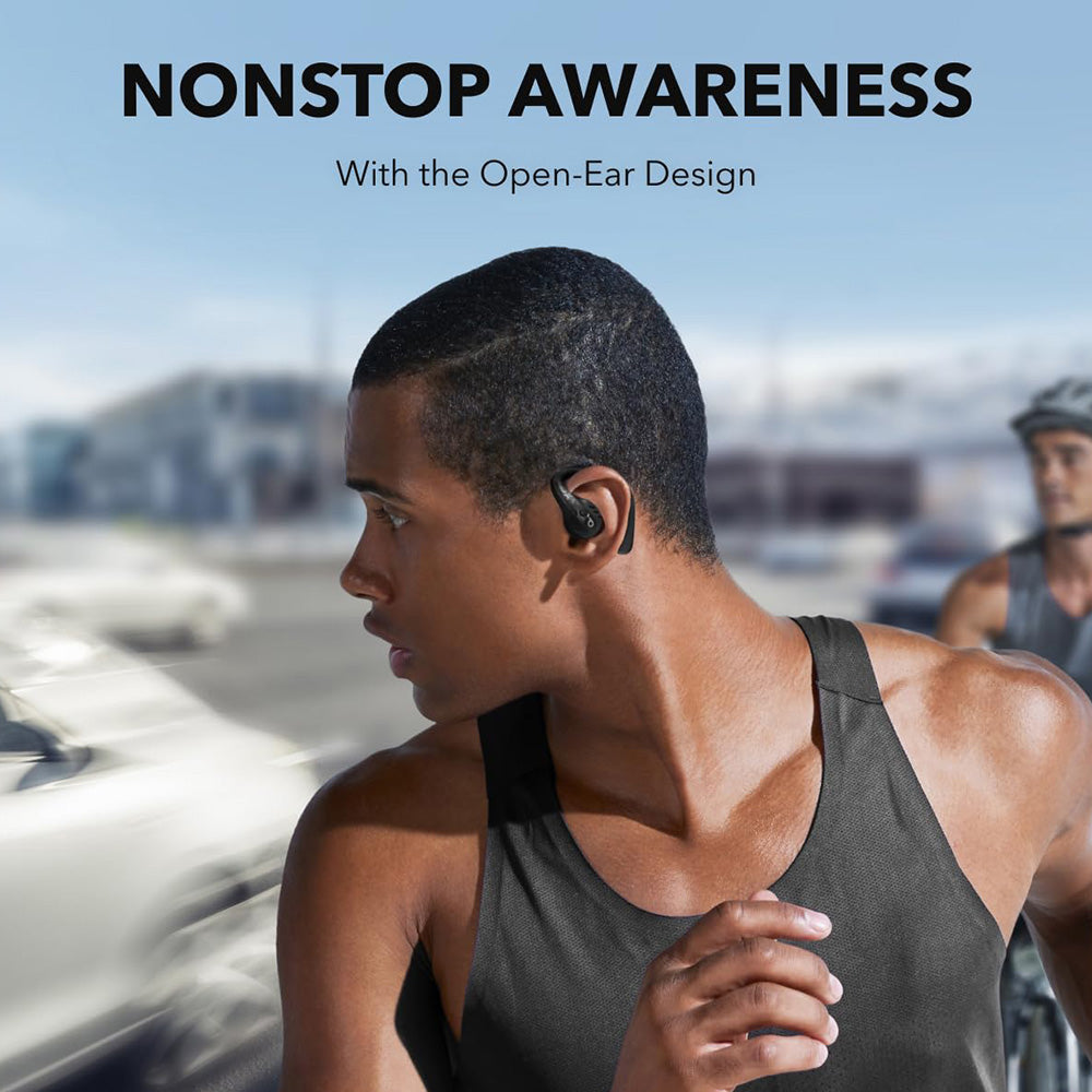 Anker Soundcore AeroFit Pro Open-ear Earbuds, Bluetooth 5.3, Up to 46 Hours Playtime - Black