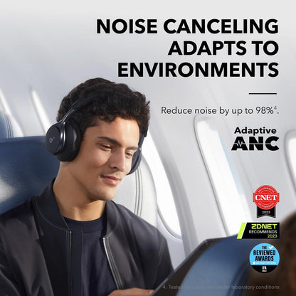 Anker Soundcore Space One ANC Headphones, App Control, 40 Hours with ANC on, 55 Hours with ANC off, Bluetooth 5.3 - Black