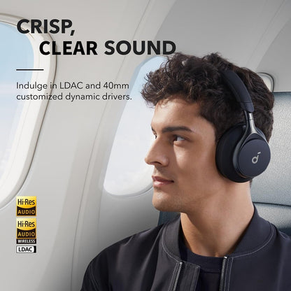 Anker Soundcore Space One ANC Headphones, App Control, 40 Hours with ANC on, 55 Hours with ANC off, Bluetooth 5.3 - Black