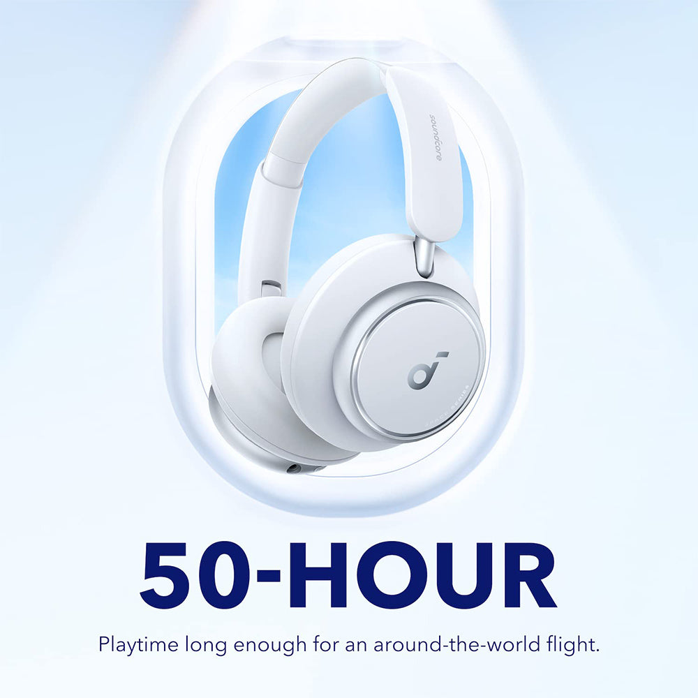 Anker Soundcore Space Q45 Headphones, Adaptive ANC, 50 Hours Playtime (ANC on), Bluetooth 5.3, App Control - White