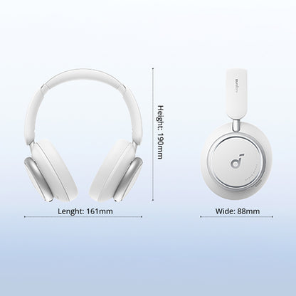 Anker Soundcore Space Q45 Headphones, Adaptive ANC, 50 Hours Playtime (ANC on), Bluetooth 5.3, App Control - White
