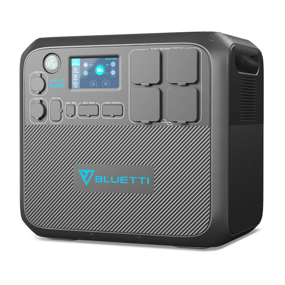 BLUETTI AC200MAX 2200W Portable Power Station, 2048Wh LiFePO4 Battery Solar Generator, with 4 2200W AC Sockets (4800W Peak), Expandable to 8192Wh, Pure Sine Wave, 30A RV Output, Power Storage Emergency Generator for Outdoor, App Control - EU Plug