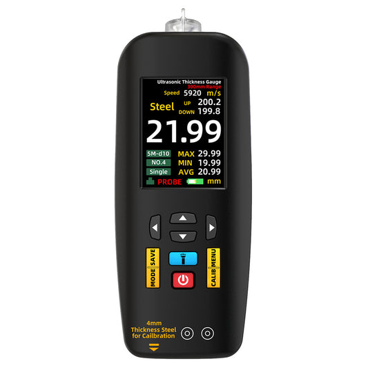 BSIDE T7 Ultrasonic Thickness Gauge, 0.01-300mm Measuring Range, 2.8inch TFT Color Screen, with Flashlight Function, 2000mA Lithium Battery, Black