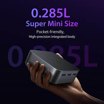 Blackview MP80 Mini PC, Intel N95 4 Cores Up to 3.4GHz, 16GB LPDDR5 RAM 512GB SSD, 3*HDMI Triple Screen Display, 2.4/5GHz Dual-band WiFi Bluetooth 4.2, 3*USB 3.0, 2*RJ45, 1*3.5mm HP/MIC TRRS