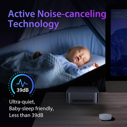 Blackview MP80 Mini PC, Intel N95 4 Cores Up to 3.4GHz, 16GB LPDDR5 RAM 512GB SSD, 3*HDMI Triple Screen Display, 2.4/5GHz Dual-band WiFi Bluetooth 4.2, 3*USB 3.0, 2*RJ45, 1*3.5mm HP/MIC TRRS