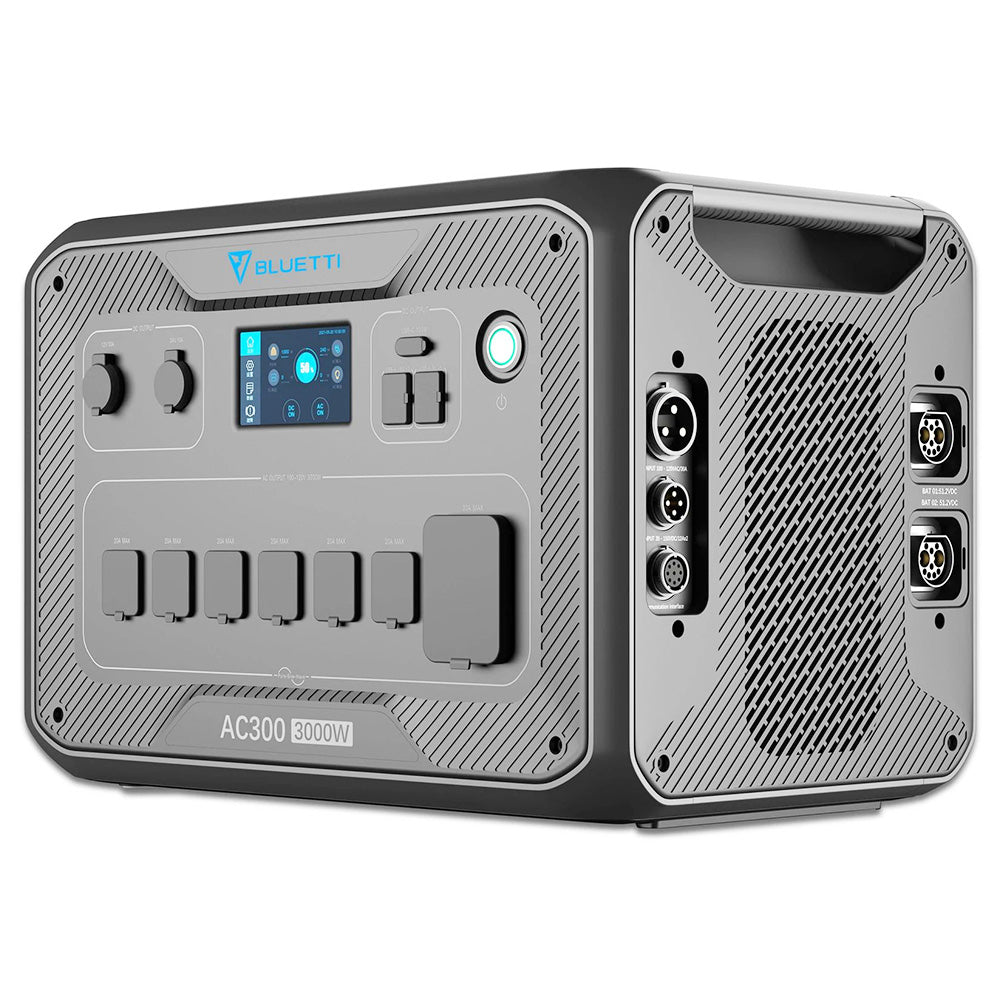 BLUETTI AC300 3000W Inverter Module, Must Work with B300, 2400W Solar Input, 3000W AC Outlets, 6000W Surge Power, Expandable Capacity From 3072Wh to 12288Wh, 13 Outputs, 15W Wireless Charging Pad, APP Control