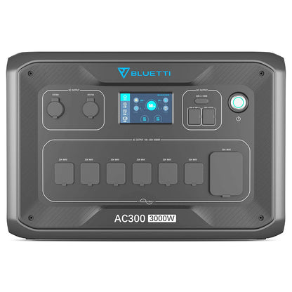 BLUETTI AC300 3000W Inverter Module, Must Work with B300, 2400W Solar Input, 3000W AC Outlets, 6000W Surge Power, Expandable Capacity From 3072Wh to 12288Wh, 13 Outputs, 15W Wireless Charging Pad, APP Control
