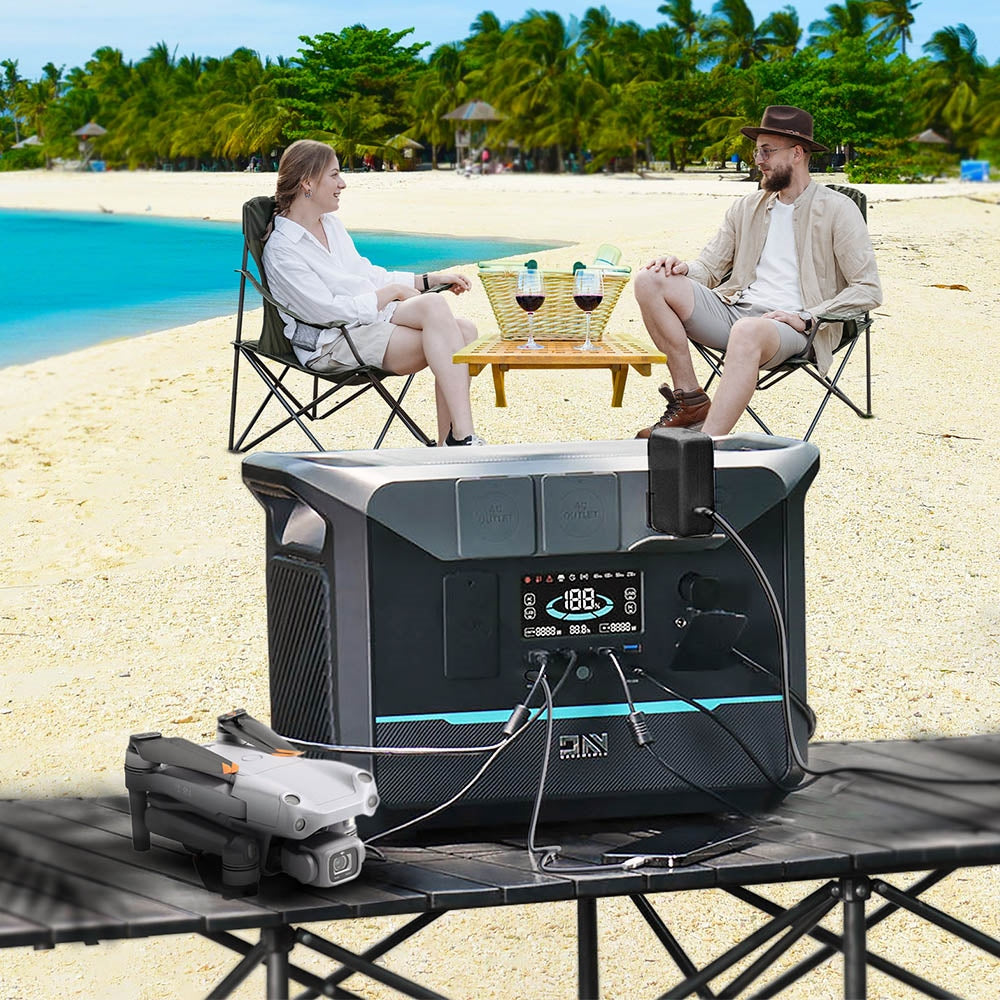 DaranEner NEO1500Pro Portable Power Station, 1382Wh LiFePO4 Battery Solar Generator, 1800W AC Output, Charge to 80% in 1 Hour, 14 Ports, for Outdoors Camping, Travel, RV, Home Emergency