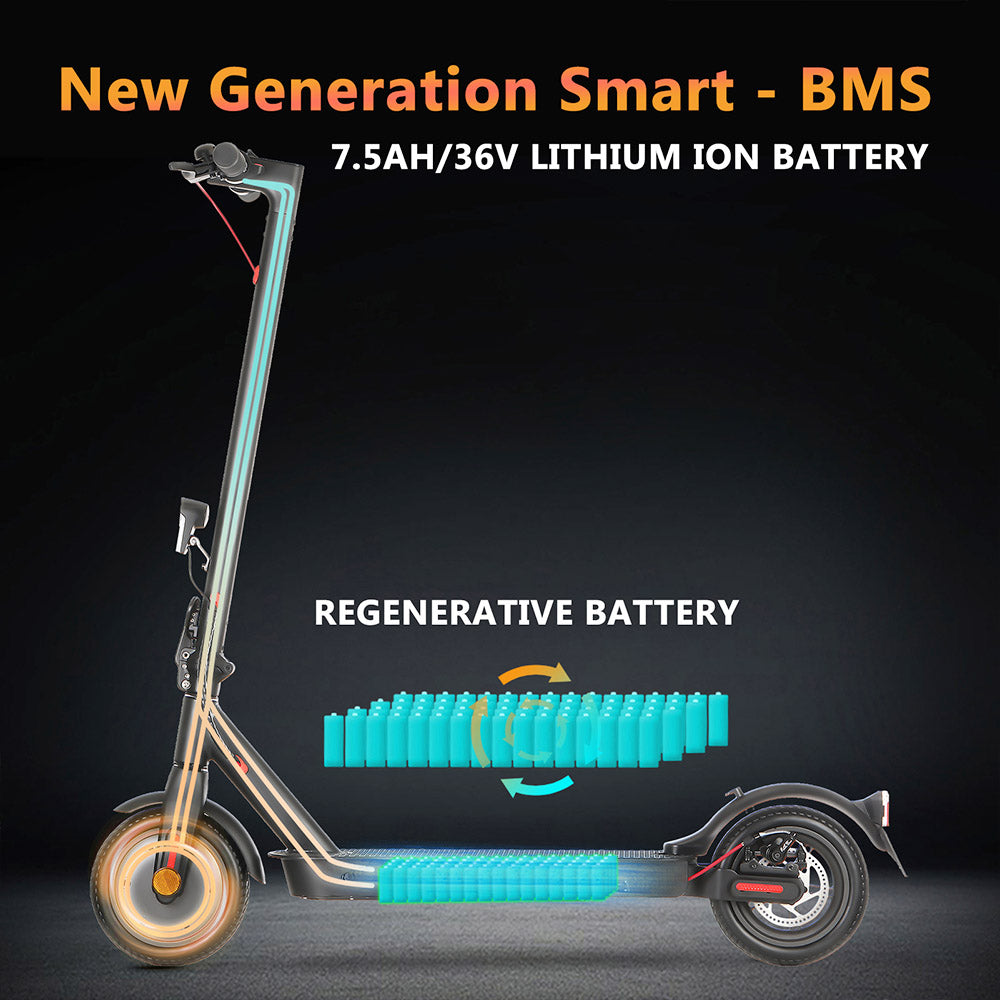 E9 Pro Electric Scooter, ABE Certification, 350W Motor, 36V 7.5Ah Battery, 8.5-inch Tire, 20km/h Max Speed, 30km Range, Dual Braking System, App Control