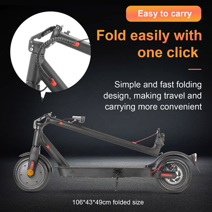 E9 Pro Electric Scooter, ABE Certification, 350W Motor, 36V 7.5Ah Battery, 8.5-inch Tire, 20km/h Max Speed, 30km Range, Dual Braking System, App Control