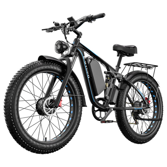 E·Bycco EB7Pro Electric Bike, 2*1000W Motor, 52V 23Ah Battery, 20*4.0 inch Fat Tire, 55km/h Max Speed, 130km Max Range, Hydraulic Disc Brakes, Full Suspension System, Shimano 7-Speed