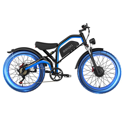 E·Bycco EB9 Electric Bike, 2*1000W Motor, 52V 23AH Battery, 26*4.0 inch Fat Tires, 55km/h Max Speed, 130km Max Range, Hydraulic Disc Brakes, Full Suspension, Shimano 7-speed, LCD Display