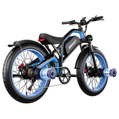 E·Bycco EB9 Electric Bike, 2*1000W Motor, 52V 23AH Battery, 26*4.0 inch Fat Tires, 55km/h Max Speed, 130km Max Range, Hydraulic Disc Brakes, Full Suspension, Shimano 7-speed, LCD Display