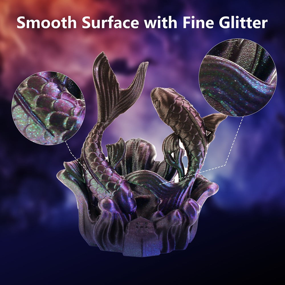 ERYONE Burnt Titanium Rainbow PLA Filament 1kg, Nebula (Dark Gold &amp; Green &amp; Blue Purple)