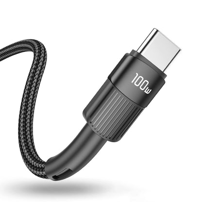 ESSAGER 100W Type-C to Type-C Data Cable, PD Fast Charging, 480Mbps Transmission Speed, for MacBook / Tablet / Huawei Samsung Mobile Phone - 1m Cable