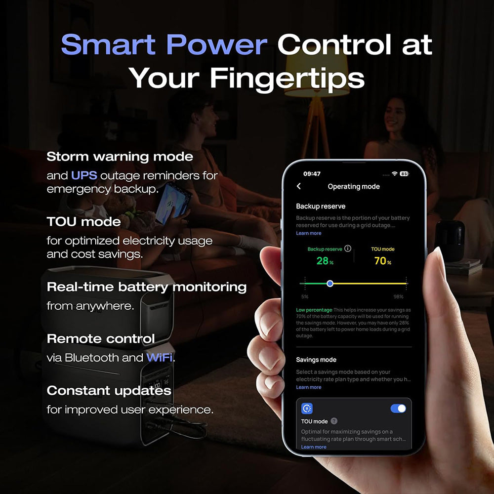 EcoFlow DELTA 3 Plus Portable Power Station, 1024Wh LFP Battery, 1800W Solar Generator, 13 Outlets, <10ms UPS &amp; <30dB Noise, Expandable to 5kWh, App Control, IP65 Protection, 56min Fast Charging, for Home Backup, Outdoor Camping &amp; RV