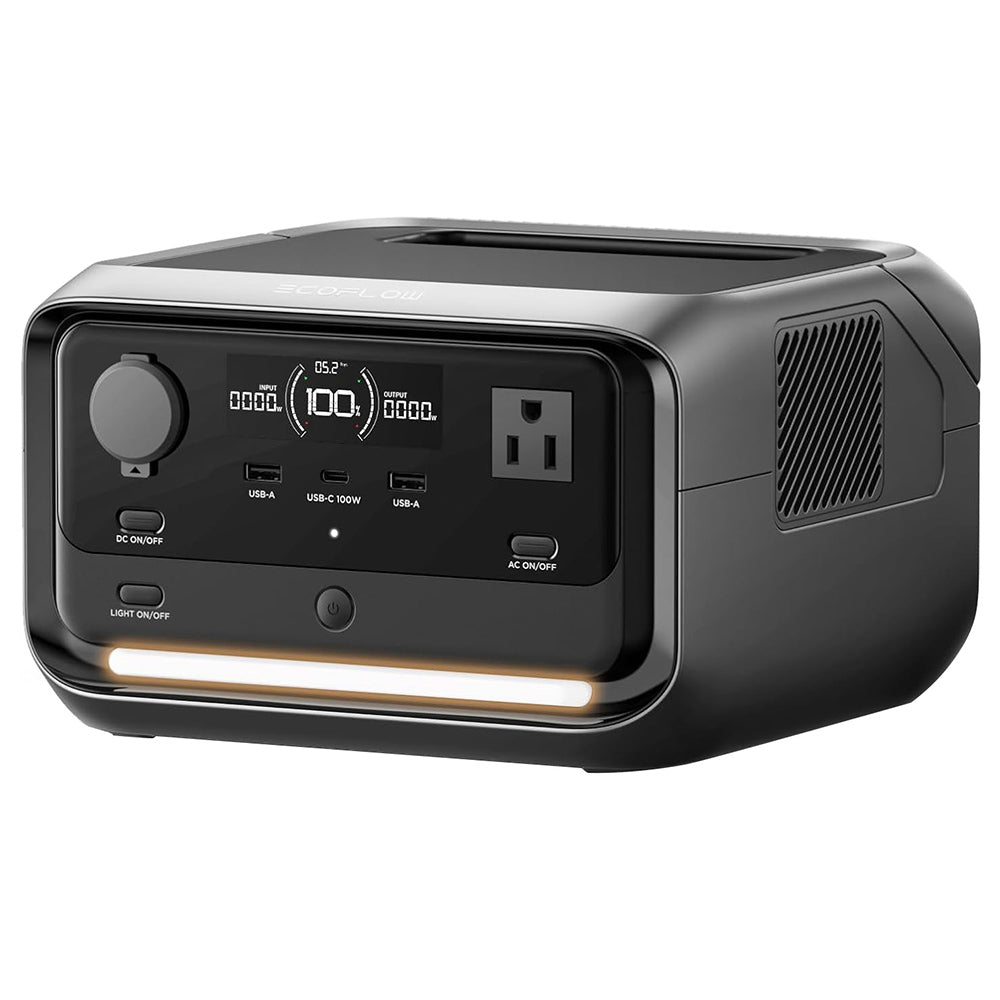 EcoFlow RIVER 3 Plus Portable Power Station, 286Wh LiFePO4 Battery, 600W Up to 1200W AC Output, 7 Outlets, <10ms UPS &amp; <30dB Noise, Expandable to 858Wh, App Control, 1h Fast Charging Solar Generator for Outdoor Camping/RV/Home Use