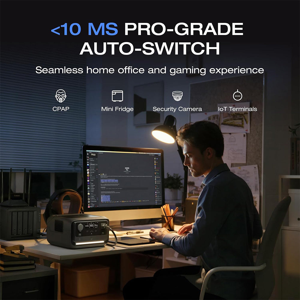 EcoFlow RIVER 3 Plus Portable Power Station, 286Wh LiFePO4 Battery, 600W Up to 1200W AC Output, 7 Outlets, <10ms UPS &amp; <30dB Noise, Expandable to 858Wh, App Control, 1h Fast Charging Solar Generator for Outdoor Camping/RV/Home Use