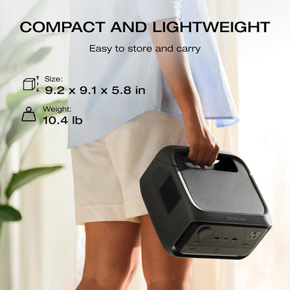 EcoFlow RIVER 3 Plus Portable Power Station, 286Wh LiFePO4 Battery, 600W Up to 1200W AC Output, 7 Outlets, <10ms UPS &amp; <30dB Noise, Expandable to 858Wh, App Control, 1h Fast Charging Solar Generator for Outdoor Camping/RV/Home Use