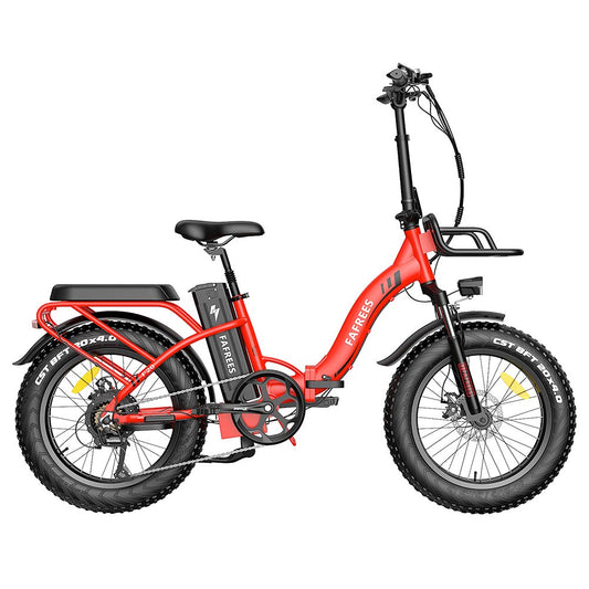 Fafrees F20 Max Electric Bike 20*4.0 Inch Fat Tire 500W Brushless Motor 25Km/h Speed Removable 48V 22.5Ah Samsung Cell Battery Front &amp; Rear Disc Brakes Shimano 7-Speed Gear 150KG Max Speed Folding E-bike with Footrest - Red