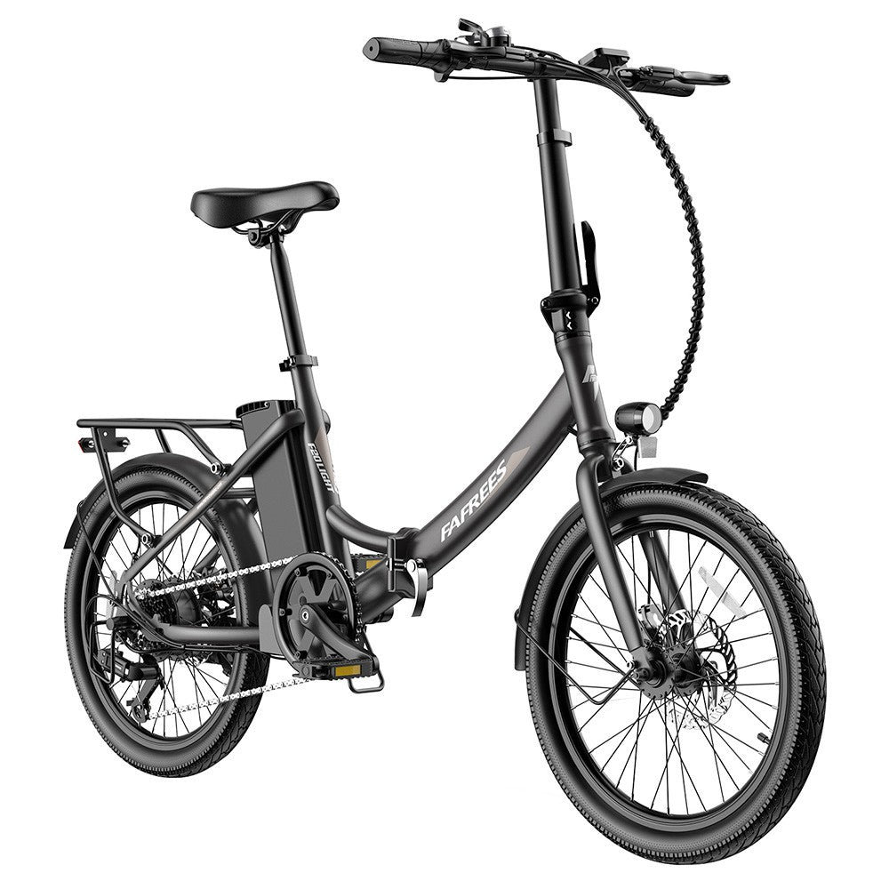 Fafrees F20 Light Folding City E-bike 20*1.95 Inch Tire 36V 250W Motor 25Km/h Max Speed 14.5Ah Battery Shimano 7-Speed Gear IPX4 Waterproof - Black
