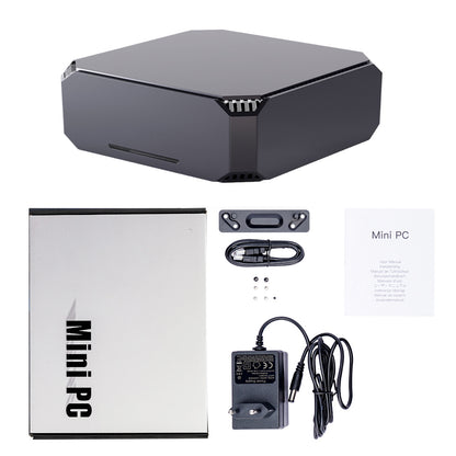 FIREBAT AK2 Mini PC, Intel N100 4 Cores Max 3.4GHz, 16GB RAM 512GB SSD, 2*HDMI 2.0 4K 60Hz Dual Screen Display, WiFi 5 Bluetooth 4.2, 2*USB 3.2 2*USB 2.0 1*LAN 1*Audio, Cooling Fan - EU Plug