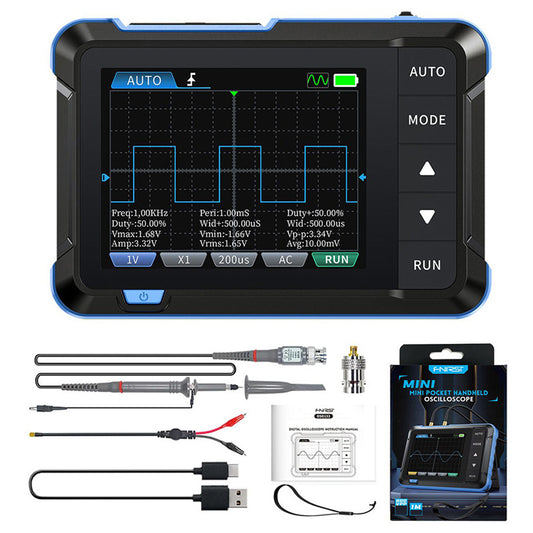 FNIRSI DSO153 Digital Oscilloscope, 2.8inch Screen, Automatic Adjustment, 1000mAh Lithium Battery, 1KHz Calibration Square Wave, 1Mhz Bandwidth, 5MS/s Sample Rate, Premium Version