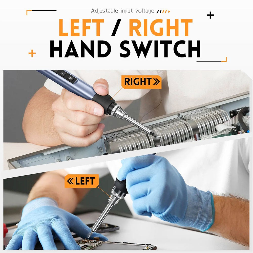 FNIRSI HS-01 Smart Soldering Iron Kit, PD 65W, 80-420 Celsius Fast Heating, Digital OLED Screen, Auto Sleep - Blue