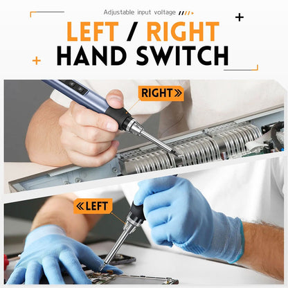 FNIRSI HS-01 Smart Soldering Iron Kit, PD 65W, 80-420 Celsius Fast Heating, Digital OLED Screen, Auto Sleep - Blue