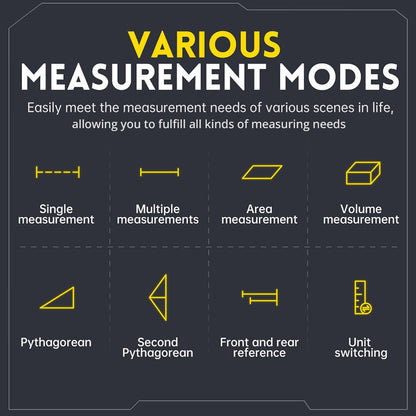FNIRSI IR40 Smart Laser Rangefinder, Digital Distance Meter, 40M Measurement Range, 360-Degree Gravity Sensor, App Connection, 400mAh Battery - Grey