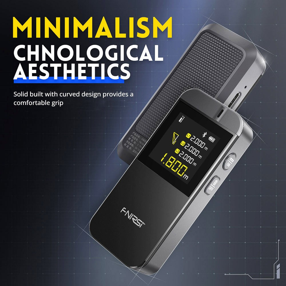 FNIRSI IR40 Smart Laser Rangefinder, Digital Distance Meter, 40M Measurement Range, 360-Degree Gravity Sensor, App Connection, 400mAh Battery - Grey