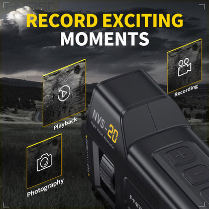 FNIRSI NVS-20 4K Digital Night Vision Monocular, 1.54inch IPS Screen, 6X Max Digital Zoom, 850nm Infrared Light, 7-level Adjustable IR - Black