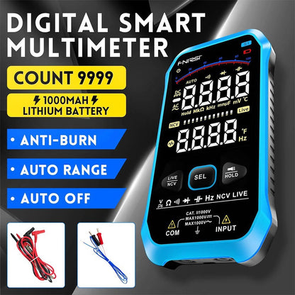 FNIRSI S1 Handheld Digital Multimeter, 9999 Counts, AC/DC Voltage Tester, Auto Range, NCV Measures, 1000mAh Rechargeable Battery, Flashlight Function