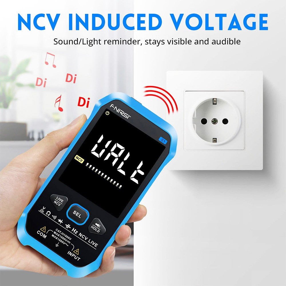 FNIRSI S1 Handheld Digital Multimeter, 9999 Counts, AC/DC Voltage Tester, Auto Range, NCV Measures, 1000mAh Rechargeable Battery, Flashlight Function