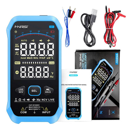 FNIRSI S1 Handheld Digital Multimeter, 9999 Counts, AC/DC Voltage Tester, Auto Range, NCV Measures, 1000mAh Rechargeable Battery, Flashlight Function
