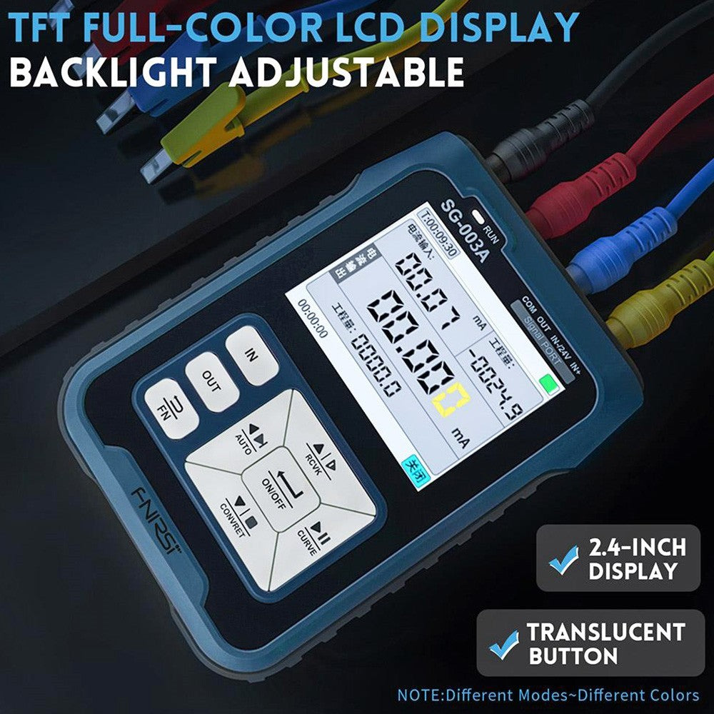 FNIRSI SG-003A Multifunctional Signal Generator, 0-24mA Current, 0-24V Voltage, Adjustable Analog Simulator, Preset Value, Real-Time Curve, Programming Output