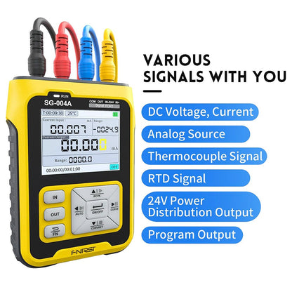 FNIRSI SG-004A Multifunctional Signal Generator, 0-24mA Current, 0-24V Voltage, Analog Source, Preset Value, Real-Time Curve, Programming Output