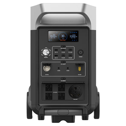 FOSSiBOT F3600 Portable Power Station, 3840Wh LiFePO4 Solar Generator, 3300W AC Output, 2000W Max Solar Charge, Fully Recharge in 1.8 Hours, 15 Output Ports, LCD Screen, Removable Flashlight Torch, 3W LED Light, with Rolling Wheels