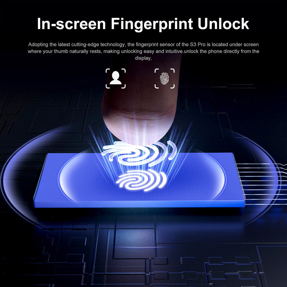 FOSSiBOT S3 Pro 4G Smartphone, 6.67" AMOLED Curved Display, 1.09" Rear Screen, 6GB RAM 128GB ROM, 64MP AI Camera, 5000mAh Battery, Helio G85, NFC, Dual SIM, Android 14, Face Unlock, Black