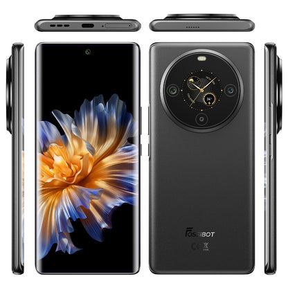 FOSSiBOT S3 Pro 4G Smartphone, 6.67" AMOLED Curved Display, 1.09" Rear Screen, 6GB RAM 128GB ROM, 64MP AI Camera, 5000mAh Battery, Helio G85, NFC, Dual SIM, Android 14, Face Unlock, Black