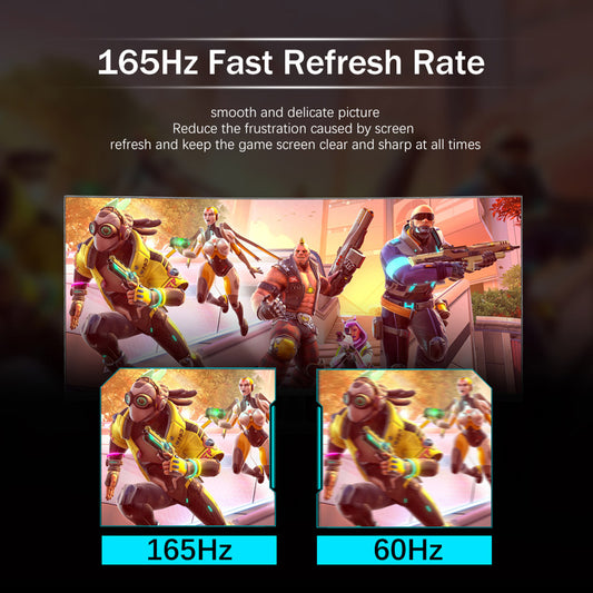 FYHXele FY32QH 32-inch Monitor, 2560*1440 WQHD 16:9 IPS Screen, 165Hz Refresh Rate, 1ms (MPRT) Response Time, 100% sRGB, 3000:1 Contrast, FreeSync &amp; G-Sync Compatible, HDR 400, Low Blue Light, 2*DP1.4, 2*HDMI 2.1, 1*Audio