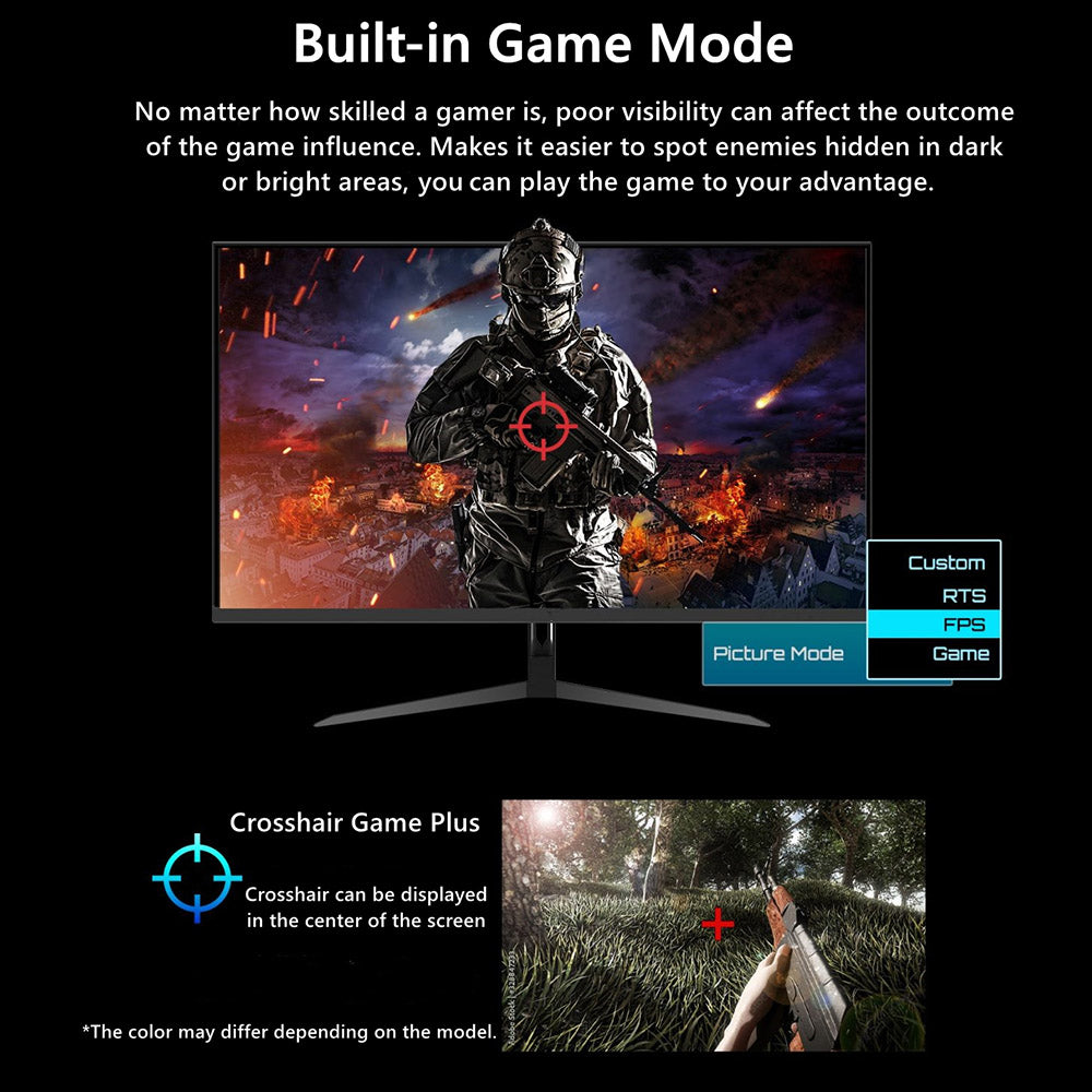 FYHXele FY32QH 32-inch Monitor, 2560*1440 WQHD 16:9 IPS Screen, 165Hz Refresh Rate, 1ms (MPRT) Response Time, 100% sRGB, 3000:1 Contrast, FreeSync &amp; G-Sync Compatible, HDR 400, Low Blue Light, 2*DP1.4, 2*HDMI 2.1, 1*Audio