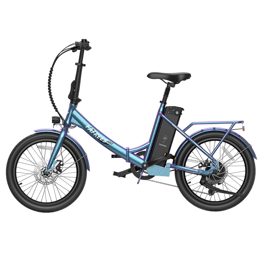 Fafrees F20 Lasting Electric Bike, 250W Motor, 36V 18.2Ah Battery, 20*1.95" Tires, 25km/h Max Speed, 120km Max Range, Mechanical Disc Brakes, SHIMANO 7 Speed - Radiant Teal