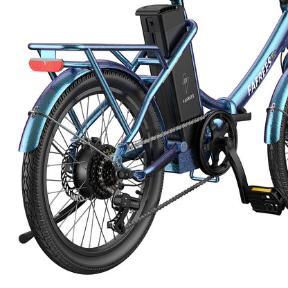 Fafrees F20 Lasting Electric Bike, 250W Motor, 36V 18.2Ah Battery, 20*1.95" Tires, 25km/h Max Speed, 120km Max Range, Mechanical Disc Brakes, SHIMANO 7 Speed - Radiant Teal