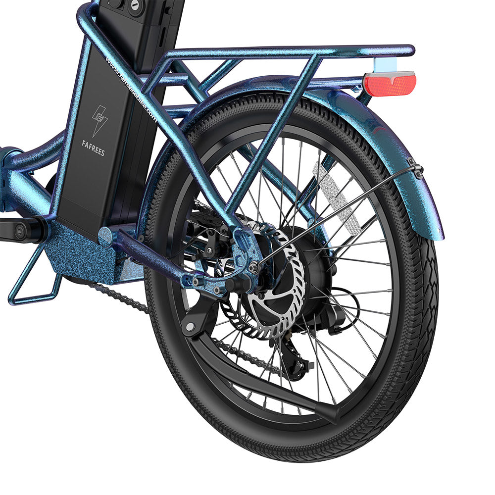 Fafrees F20 Lasting Electric Bike, 250W Motor, 36V 18.2Ah Battery, 20*1.95" Tires, 25km/h Max Speed, 120km Max Range, Mechanical Disc Brakes, SHIMANO 7 Speed - Radiant Teal