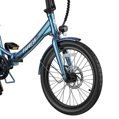 Fafrees F20 Lasting Electric Bike, 250W Motor, 36V 18.2Ah Battery, 20*1.95" Tires, 25km/h Max Speed, 120km Max Range, Mechanical Disc Brakes, SHIMANO 7 Speed - Radiant Teal