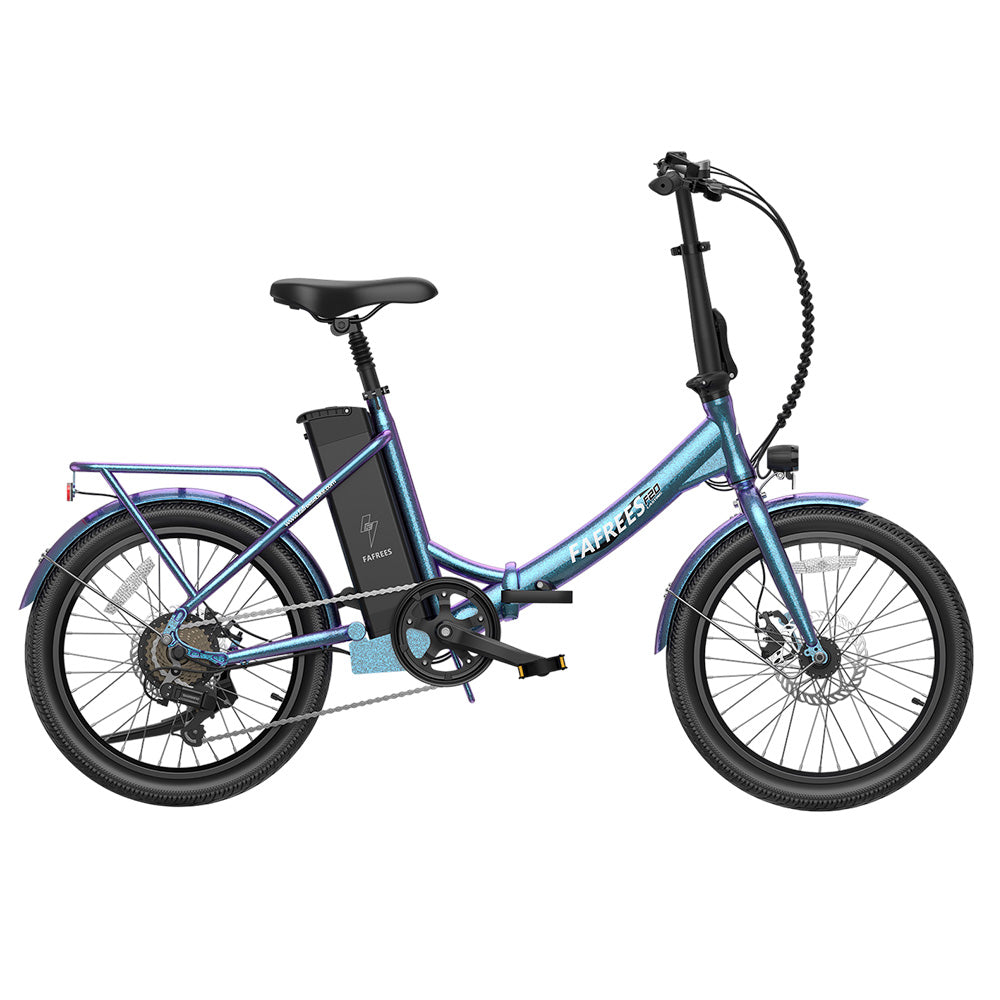 Fafrees F20 Lasting Electric Bike, 250W Motor, 36V 18.2Ah Battery, 20*1.95" Tires, 25km/h Max Speed, 120km Max Range, Mechanical Disc Brakes, SHIMANO 7 Speed - Radiant Teal