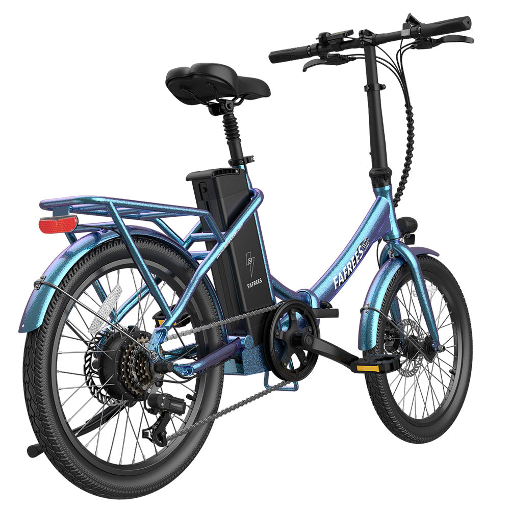 Fafrees F20 Lasting Electric Bike, 250W Motor, 36V 18.2Ah Battery, 20*1.95" Tires, 25km/h Max Speed, 120km Max Range, Mechanical Disc Brakes, SHIMANO 7 Speed - Radiant Teal