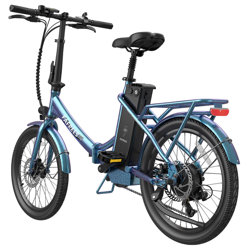 Fafrees F20 Lasting Electric Bike, 250W Motor, 36V 18.2Ah Battery, 20*1.95" Tires, 25km/h Max Speed, 120km Max Range, Mechanical Disc Brakes, SHIMANO 7 Speed - Radiant Teal